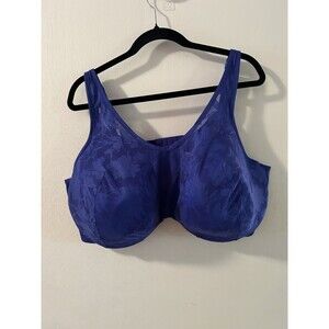 Lane Bryant Cacique Blue Lightly Lined Underwire Full Coverage Bra Size 48G Lace